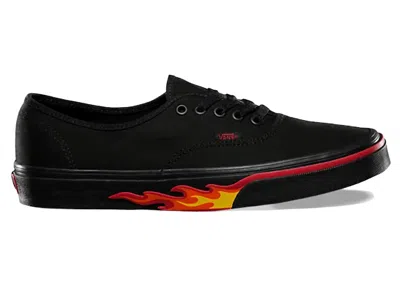Pre-owned Vans Men's  Authentic Flame Wall Sneakers In Black/flames
