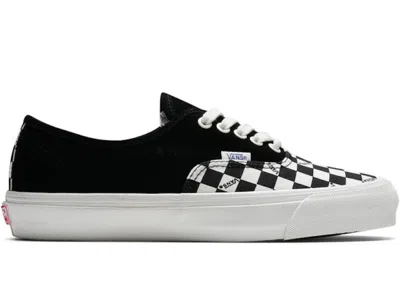 Pre-owned Vans Men's  Authentic Og Lx Toe Sneakers In Black/checkerboard