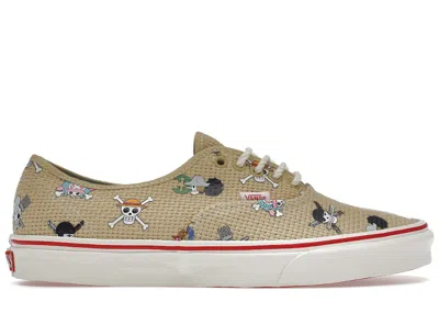 Pre-owned Vans Men's  Authentic One Piece Nami Sneakers In Straw Hat Crew Natural