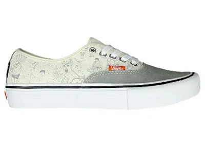 Pre-owned Vans Men's  Authentic Pro No Comply Daniel Johnston Sneakers In White/orange/grey