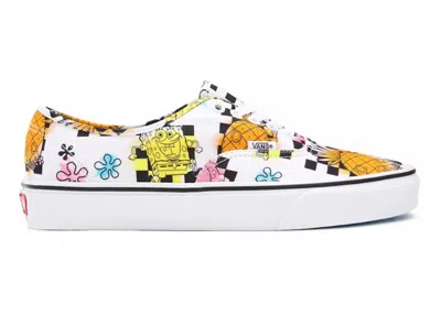Pre-owned Vans Men's  Authentic Pro Spongebob Squarepants Pineapple Sneakers In White