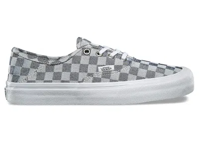 Pre-owned Vans Men's  Authentic Sf Checkerboard Sneakers In Blue/denim/gray