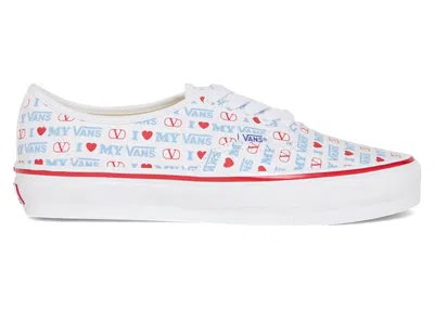 Pre-owned Vans Men's  Authentic Valentino Garavani  Love Sneakers In White/blue/red In Multi