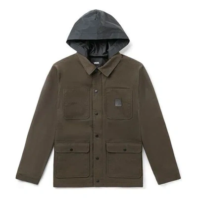 Vans Men's  Cargo Casual Hooded Jacket Brown