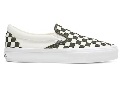 Pre-owned Vans Men's  Classic Slipon 98 Lx Checkerboard Sneakers In Grape Leaf Green