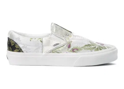 Pre-owned Vans Men's  Classic Slipon Brocade Sneakers In White
