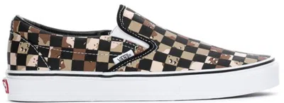 Pre-owned Vans Men's  Classic Slipon Checkerboard Sneakers In Camo Desert/true White