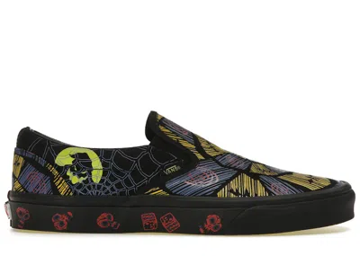 Pre-owned Vans Men's  Classic Slipon The Nightmare Before Christmas Oogie Boogie Sneakers In Black