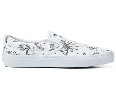 Pre-owned Vans Men's  Classic Slipon Ufo Upaint Sneakers In White/black In Multi