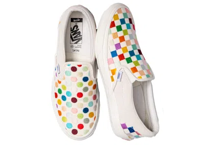 Pre-owned Vans Men's  Classic Slipon Vlt Lx Damien Hirst Sneakers In Polka Dot/checkerboard In Multi