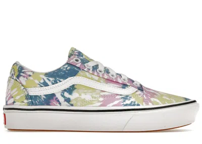 Pre-owned Vans Men's  Comfycush Old Skool Tiedye Sneakers In Orchid/true White