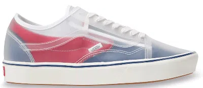Pre-owned Vans Men's  Comfycush Slipskool Canvas Clear Sneakers In True Navy Blue/red In Multi