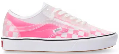 Pre-owned Vans Men's  Comfycush Slipskool Checkerboard Sneakers In Knockout Pink/true White