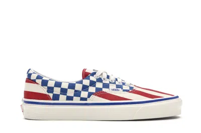 Pre-owned Vans Men's  Era 95 Anaheim Factory Stripes Checkers Sneakers In Red/blue