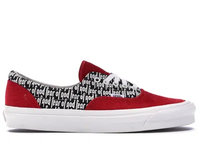 Pre-owned Vans Men's  Era 95 Dx Fear Of God Sneakers In Red/corduroy/print