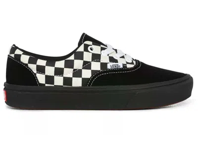 Pre-owned Vans Men's  Era Comfycush Mixed Media Checkerboard Black Sneakers In Antique Black/white