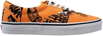 Pre-owned Vans Men's  Era Logo Mix Sneakers In Tangerine/black