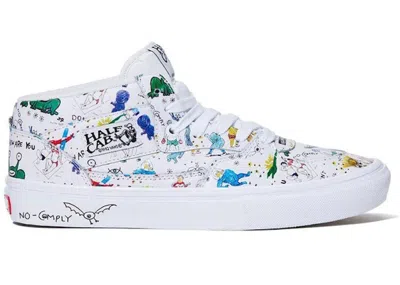 Pre-owned Vans Men's  Half Cab No Comply X Daniel Johnston Sneakers In White
