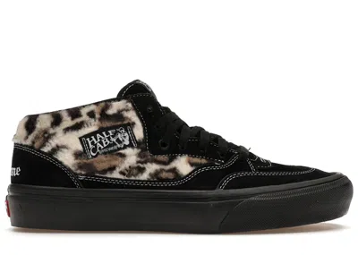Pre-owned Vans Men's  Half Cab Supreme Leopard Sneakers In Black