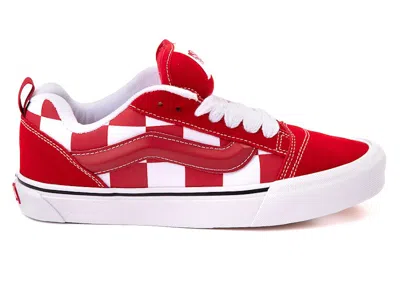 Pre-owned Vans Men's  Knu Skool Mega Check Sneakers In Red/true White In Multi