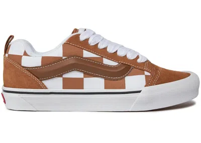 Pre-owned Vans Men's  Knu Skool Sneakers In Mega Check Brown/white