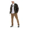 Vans Men's  Logo Printing Lapel Windproof Jacket Camouflage In Brown