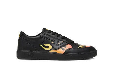 Pre-owned Vans Men's  Lowland Cc Flames Sneakers In Black/red/orange