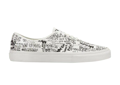 Pre-owned Vans Men's  Og Authentic Comme Des Garcons Graffiti Sneakers In White/black