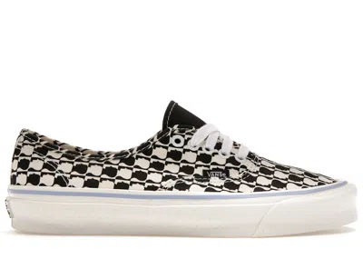 Pre-owned Vans Men's  Og Authentic Lx Brain Dead Checkerboard Sneakers In White/black