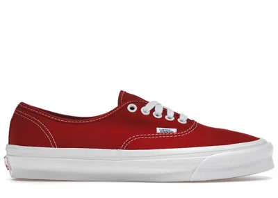 Pre-owned Vans Men's  Og Authentic Lx Sneakers In Red/true White