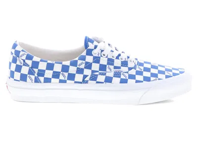 Pre-owned Vans Men's  Og Era Lx Checkerboard Logo Sneakers In Nautical Blue/white In Multi