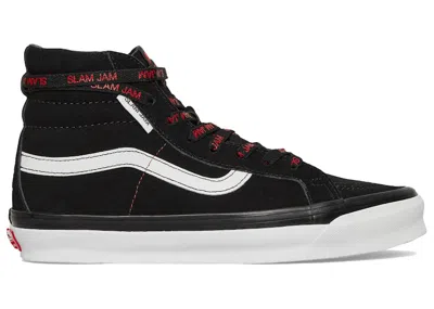 Pre-owned Vans Men's  Og Sk8hi Lx Slam Jam Sneakers In Black/white/red In Multi