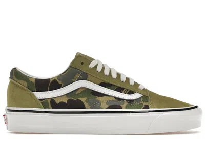 Pre-owned Vans Men's  Old Skool 36 Dx Bape Abc Camo Sneakers In Darkin Green/dark Green/white