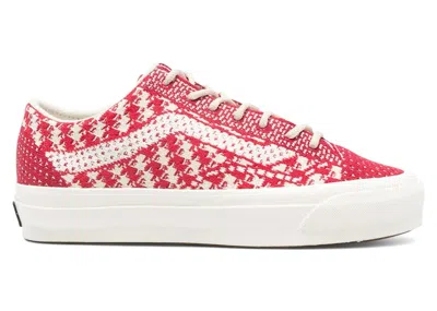 Pre-owned Vans Men's  Old Skool 36 Premium Knit Chili Pepper Sneakers In Chili Pepper Red/white In Multi