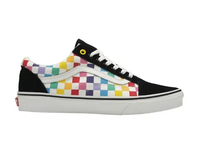Pre-owned Vans Men's  Old Skool Checkerboard Sneakers In Black/rainbow/white