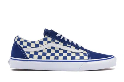 Pre-owned Vans Men's  Old Skool Checkerboard Sneakers In Blue/white