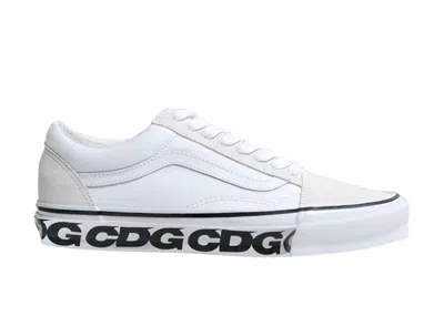 Pre-owned Vans Men's  Old Skool Commes Des Garcons Sneakers In White/black