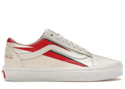 Pre-owned Vans Men's  Old Skool David Bowie Aladdin Sane Sneakers In Cream/red