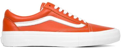 Pre-owned Vans Men's  Old Skool Italian Leather Sneakers In Mango