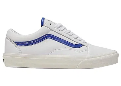 Pre-owned Vans Men's  Old Skool Leather Sneakers In White/blue In Multi