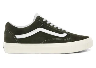 Pre-owned Vans Men's  Old Skool Pig Suede Green Sneakers In Grape Leaf/snow White