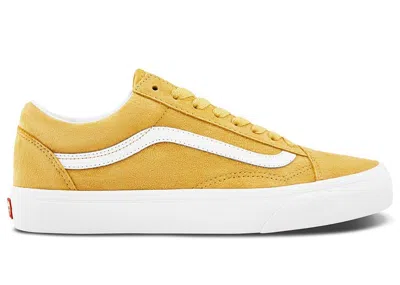 Pre-owned Vans Men's  Old Skool Pig Suede Sneakers In Honey Gold/white In Multi