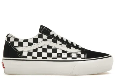 Pre-owned Vans Men's  Old Skool Platform Checkerboard Sneakers In Black/white