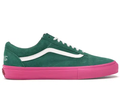 Pre-owned Vans Men's  Old Skool Pro S Golf Wang Sneakers In Green/pink