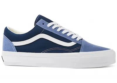 Pre-owned Vans Men's  Old Skool Reissue 36 Premium Sneakers In Navy Blue/white