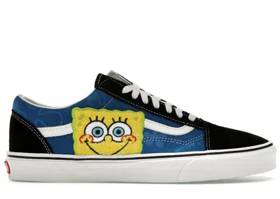 Pre-owned Vans Men's  Old Skool Spongebob Squarepants Smile Patch Sneakers In Black/blue
