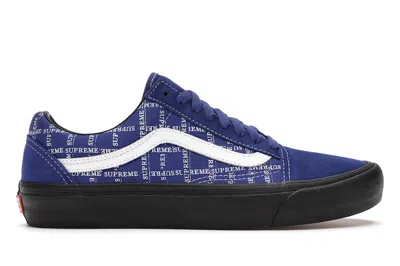 Pre-owned Vans Men's  Old Skool Supreme Grid Blue Sneakers In Royal/white