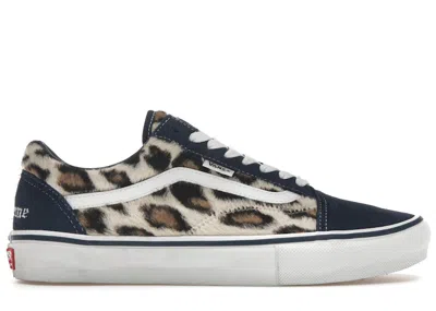 Pre-owned Vans Men's  Old Skool Supreme Leopard Sneakers In Navy Blue
