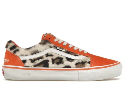 Pre-owned Vans Men's  Old Skool Supreme Leopard Sneakers In Orange