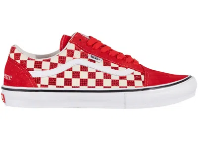 Pre-owned Vans Men's  Old Skool Supreme Swarovski Sneakers In Red